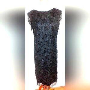 VINTAGE BEADED LACE EVENING DRESS